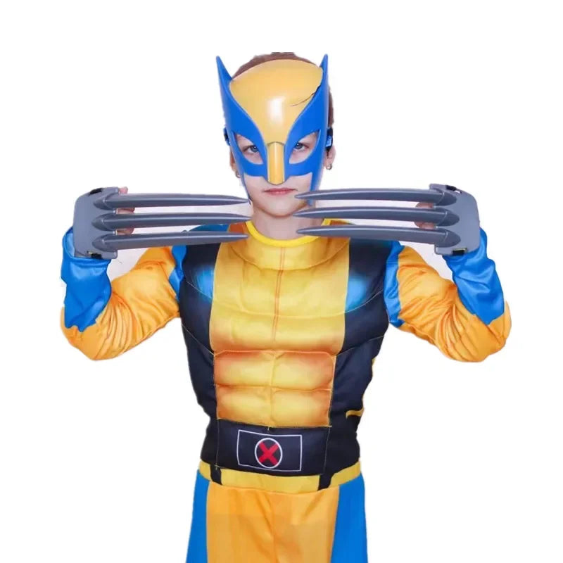 Kids Wolverine Costume Jumpsuit with Mask – Deluxe Superhero Outfit