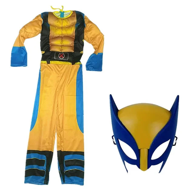 Kids Wolverine Costume Jumpsuit with Mask – Deluxe Superhero Outfit